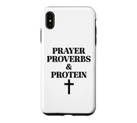 Carcasa para iPhone XS MAX Prayer Warrior Proverbs & Protein Shakes Jesus Weights Faith