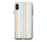 Carcasa para iPhone XS MAX Preppy Striped Summer Rainbow Stripes