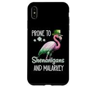 Carcasa para iPhone XS MAX Prone to Shenanigans and Malarkey Sign St Patricks Flamingo
