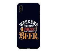 Carcasa para iPhone XS MAX Pronóstico de Fin de Semana Ajedrez con una Oportunidad de Cerveza Jugador Divertido
