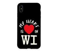 Carcasa para iPhone XS MAX Proud State My Heart Is In WI Wisconsin