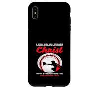 Carcasa para iPhone XS MAX Puedo Hacer Todas Las Cosas a través de Cristo Baseball Faith