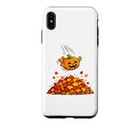 Carcasa para iPhone XS MAX Pumpkin Dive in Fall Leaves Funny Autumn Halloween Humor