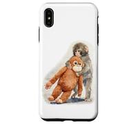 Carcasa para iPhone XS MAX Punch - Lindo bebé Mono y orangután Peluche Juguete Acuarela
