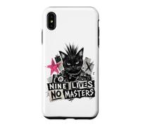 Carcasa para iPhone XS MAX Punk Cat Nine Lives No Masters Mohawk Anarchy