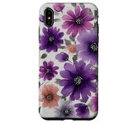 Carcasa para iPhone XS MAX Purple Flower Bouquet Floral Watercolor Wildflowers