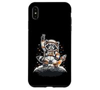 Carcasa para iPhone XS MAX Raccoon Astronaut On The Moon with Rocket Retro Space Iconic