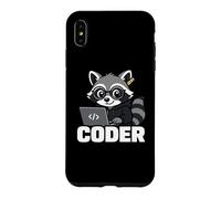 Carcasa para iPhone XS MAX Raccoon Coder Lindo Gráfico Animal Programación