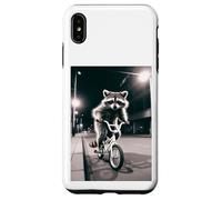 Carcasa para iPhone XS MAX Raccoon On BMX Bike Night Cycling Fun