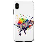 Carcasa para iPhone XS MAX Rainbow T Rex French Bulldog Dinosaur