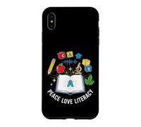 Carcasa para iPhone XS MAX Reading Teacher Peace Love Literacy - Decodificación fonética para Mujer