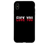 Carcasa para iPhone XS MAX Red and Black Text Quote Fu k You Love You