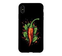 Carcasa para iPhone XS MAX Red Chili Pepper Hot Picante Alimentos Amantes Calor Fuego Mexicano