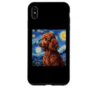 Carcasa para iPhone XS MAX Red Poodle Dog Van Gogh Style Starry Night