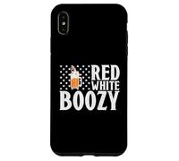 Carcasa para iPhone XS MAX Red White Boozy Drink Beer American Flag 4th of July
