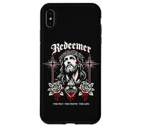 Carcasa para iPhone XS MAX Redentor Jesús Cruz Gótica Rosas Corazón Sagrado Juan 14:6