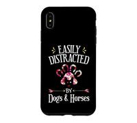 Carcasa para iPhone XS MAX Regalo de los Amantes de los Perros y los Caballos fácilmente distraídos