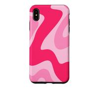 Carcasa para iPhone XS MAX Retro Hot Pink Swirl Abstracto Estético Groovy 70s Boho Y2K