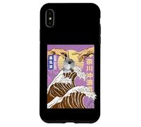Carcasa para iPhone XS MAX Retro Otaku Vaporwave Kanji Michelangelo Japón Wave café