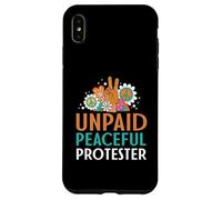 Carcasa para iPhone XS MAX Retro Peace Sign Flowers Groovy Unpaid Peaceful Protester