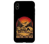 Carcasa para iPhone XS MAX Ride Far Stay Wild Moto Aventura Naturaleza Retro