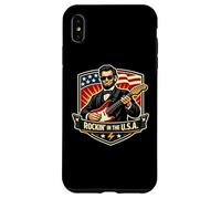 Carcasa para iPhone XS MAX Rockin In The USA President Guitar Día de la Independencia Americana