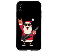 Carcasa para iPhone XS MAX Rockstar Santa Negro Guitarra Eléctrica Gafas De Sol Cool Pose
