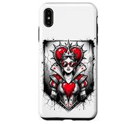 Carcasa para iPhone XS MAX Rojo Reina de Corazones Corona Rebelde Gafas de Sol Poker Card Mujeres