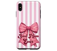 Carcasa para iPhone XS MAX Rosa Rubor, Lazo a Rayas, Pastel, superlinda, la Mejor mamá de la Historia