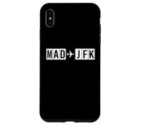 Carcasa para iPhone XS MAX Ruta de Vuelo Mad JFK Códigos Aéreos de Madrid a Nueva York