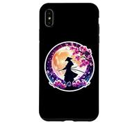 Carcasa para iPhone XS MAX Samurai Silueta Luz De La Luna Cerezo Flores Japonés Ninja