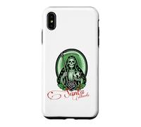 Carcasa para iPhone XS MAX Santa Muerte Green Justice Scythe Globe Folk Saint Rose