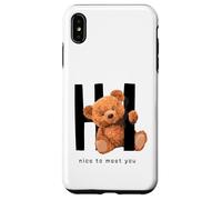 Carcasa para iPhone XS MAX Say Hi Nice to Meet You, Lovely Teddy Bear Graphic Designs