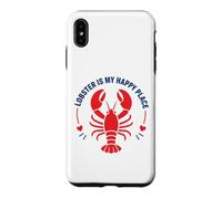 Carcasa para iPhone XS MAX Seafood Quote Coastal Humor Lobster Is My Happy Place