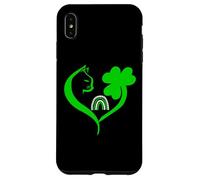 Carcasa para iPhone XS MAX Shamrock Cat St Patricks Funny Irish Lucky Cat Charm Clover