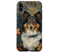 Carcasa para iPhone XS MAX Shetland Sheepdog Sheltie Dog Art Nouveau con Estampado Floral