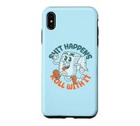 Carcasa para iPhone XS MAX Shit Happens Roll with It - Funny Adult Humor