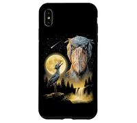 Carcasa para iPhone XS MAX Shoebill Stork Aullando a la Luna, extraño Meme Divertido pájaro de los 90