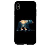 Carcasa para iPhone XS MAX Silueta Bosque Oso - Vintage Naturaleza Vida Silvestre Am