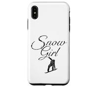Carcasa para iPhone XS MAX Snow Girl (Negro Vintage) Snowboard Snowboarder