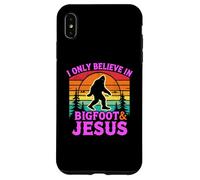 Carcasa para iPhone XS MAX Solo Creo en el Divertido Dios Retro de Bigfoot y Jesús, Sasquatch