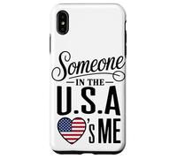 Carcasa para iPhone XS MAX Someone In The U S A Loves Me Heart Flag