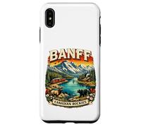 Carcasa para iPhone XS MAX Souvenir del Parque Nacional Retro Mountain Scenic de Banff, Canadá
