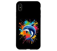 Carcasa para iPhone XS MAX Splash Art Dolphin Design Hermosos Amantes de los Delfines
