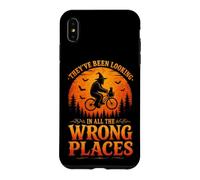 Carcasa para iPhone XS MAX Spooky Bigfoot Bruja Bicicleta Luna Halloween Retro