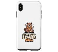 Carcasa para iPhone XS MAX Stay Cozy Beaver Vibes - Peluche de Castor