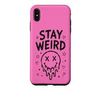 Carcasa para iPhone XS MAX Stay Weird Creepy Smile Humor gótico Estética Espeluznante