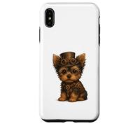 Carcasa para iPhone XS MAX Steampunk Puppies, Regalo para Amantes de los Perros Yorkshire Terrier Yorkie