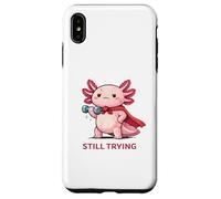 Carcasa para iPhone XS MAX Still Trying | Cute Superhero Axolotl Gym Motivación