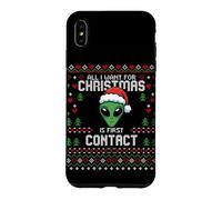 Carcasa para iPhone XS MAX Suéter Feo de Navidad de First Contact Alien UFO
